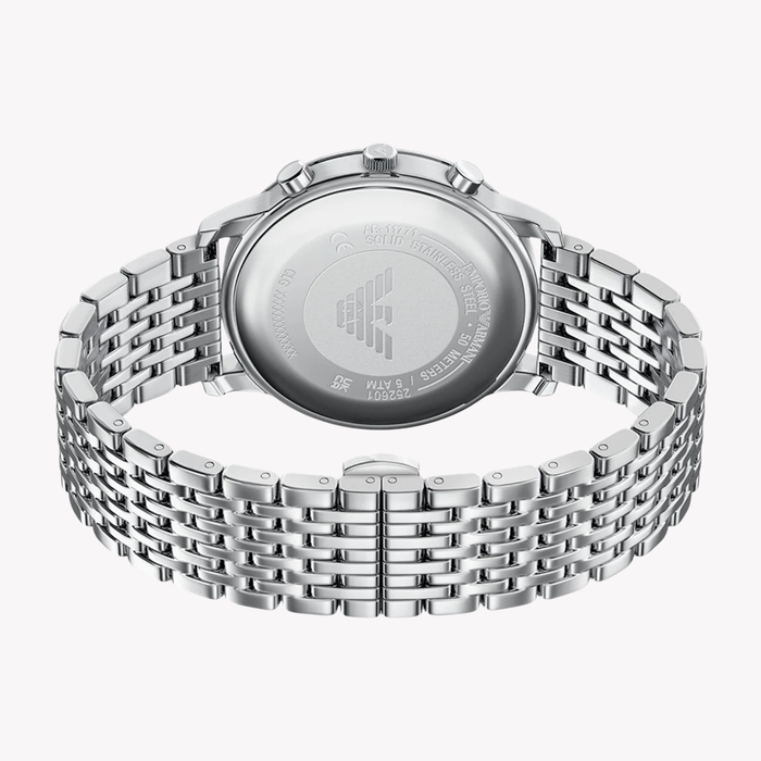 Emporio Armani Men's Silver Watch, Blue Dial | AR11771