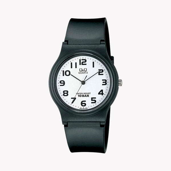 Q&Q Men's Black Men's Watch, White Dial| VP46J005Y