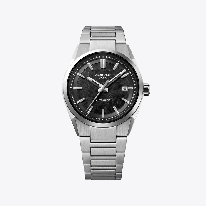 Casio Men's Silver Watch, Black Dial | EFK-110D-1AER