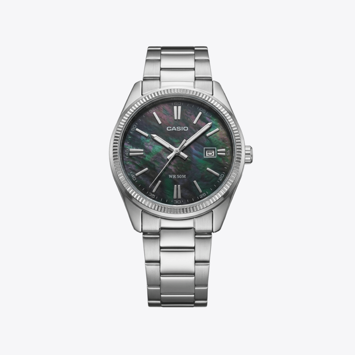 Casio Men's Silver Men's Watch, Mother of pearl Dial | MTP-1302DS-1AVDF