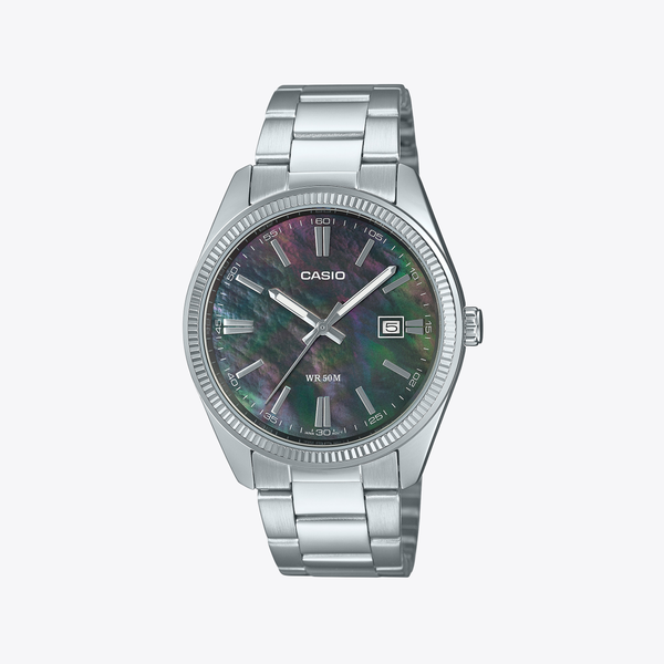 Casio Unisex Stainless Steel Watch, Mother Of Pearl Dial | A1000d Casio Unisex Stainless Steel Watch, Mother Of Pearl Dial | A1000d