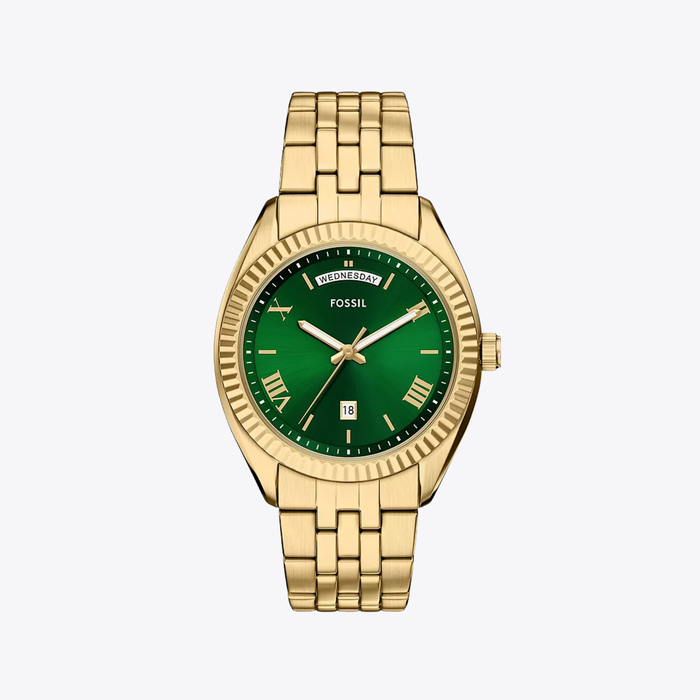 Campbell Three-Hand Day-Date Gold-Tone Stainless Steel Watch
