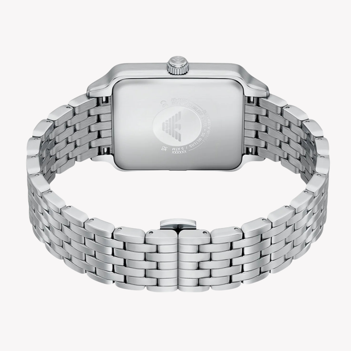 Emporio Armani Men's Silver Watch, Black Dial | AR11755