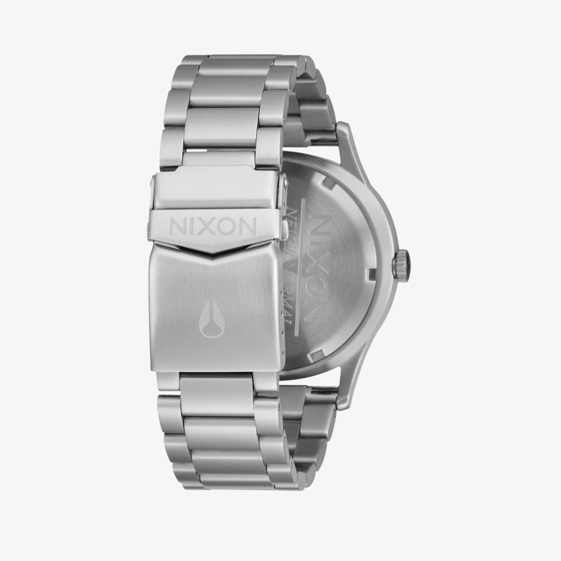 Nixon Men's Silver Watch, Black Sunray Dial | A1461-5384