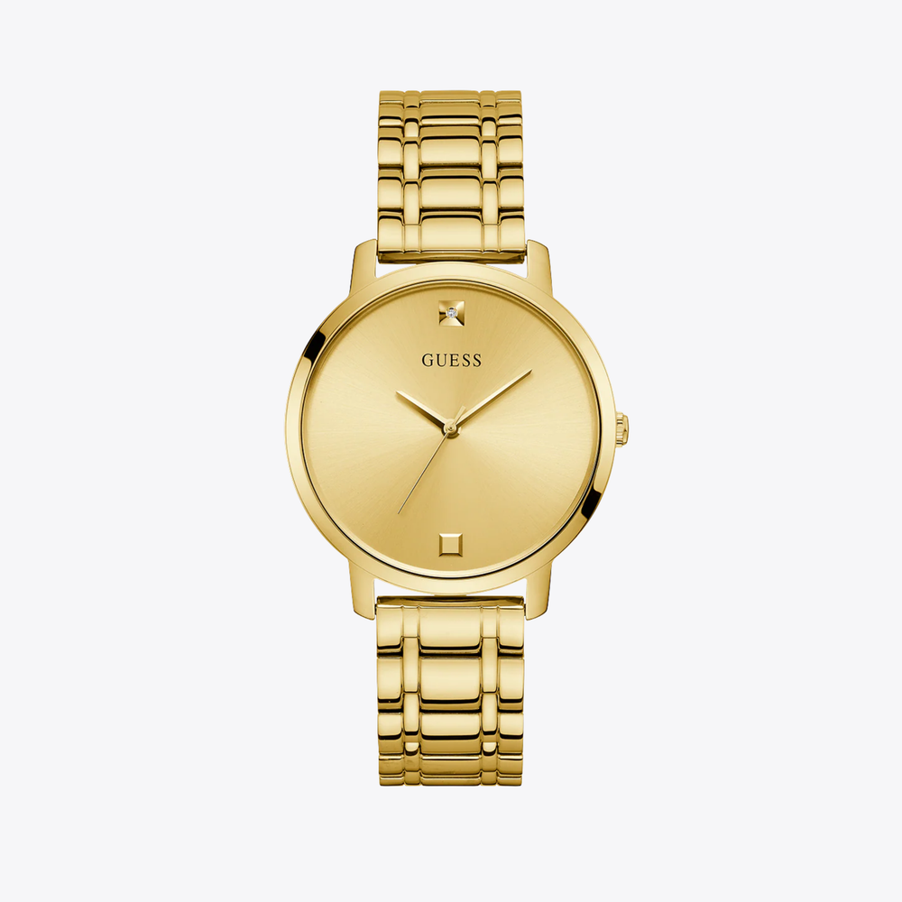 GUESS Women's Gold Watch, Gold Dial with Diamond Marker | W1313L2