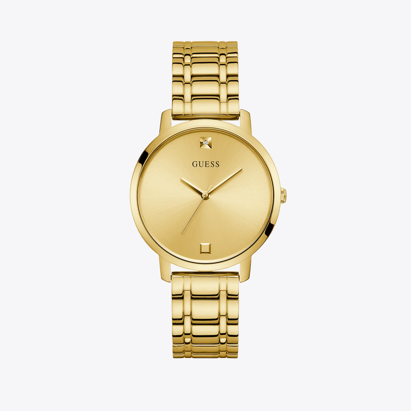 GUESS Women's Gold Watch, Gold Dial with Diamond Marker | W1313L2