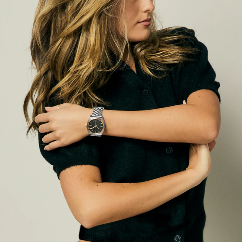 Nixon Unisex Silver & Rose Gold Unisex Watch, Black Dial | A045-5383