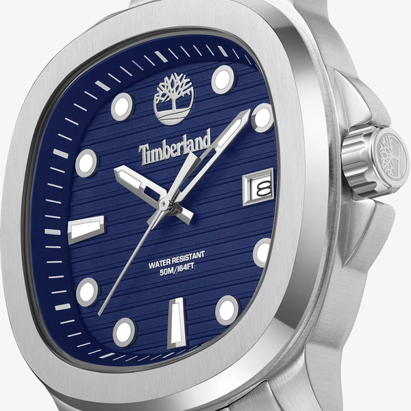 Timberland Men's Silver Watch, Blue Dial | TDWGH0083303