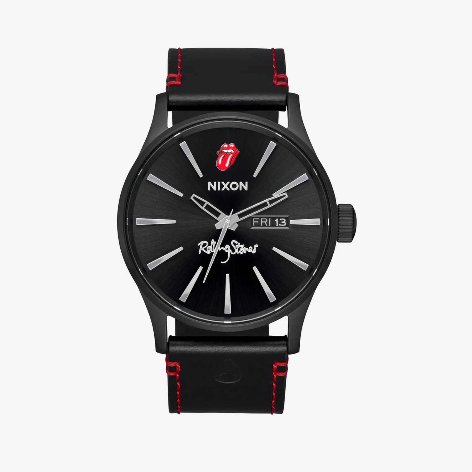 Nixon Men's Black Watch, Black Dial with Rolling Stones Logo | A1354-001