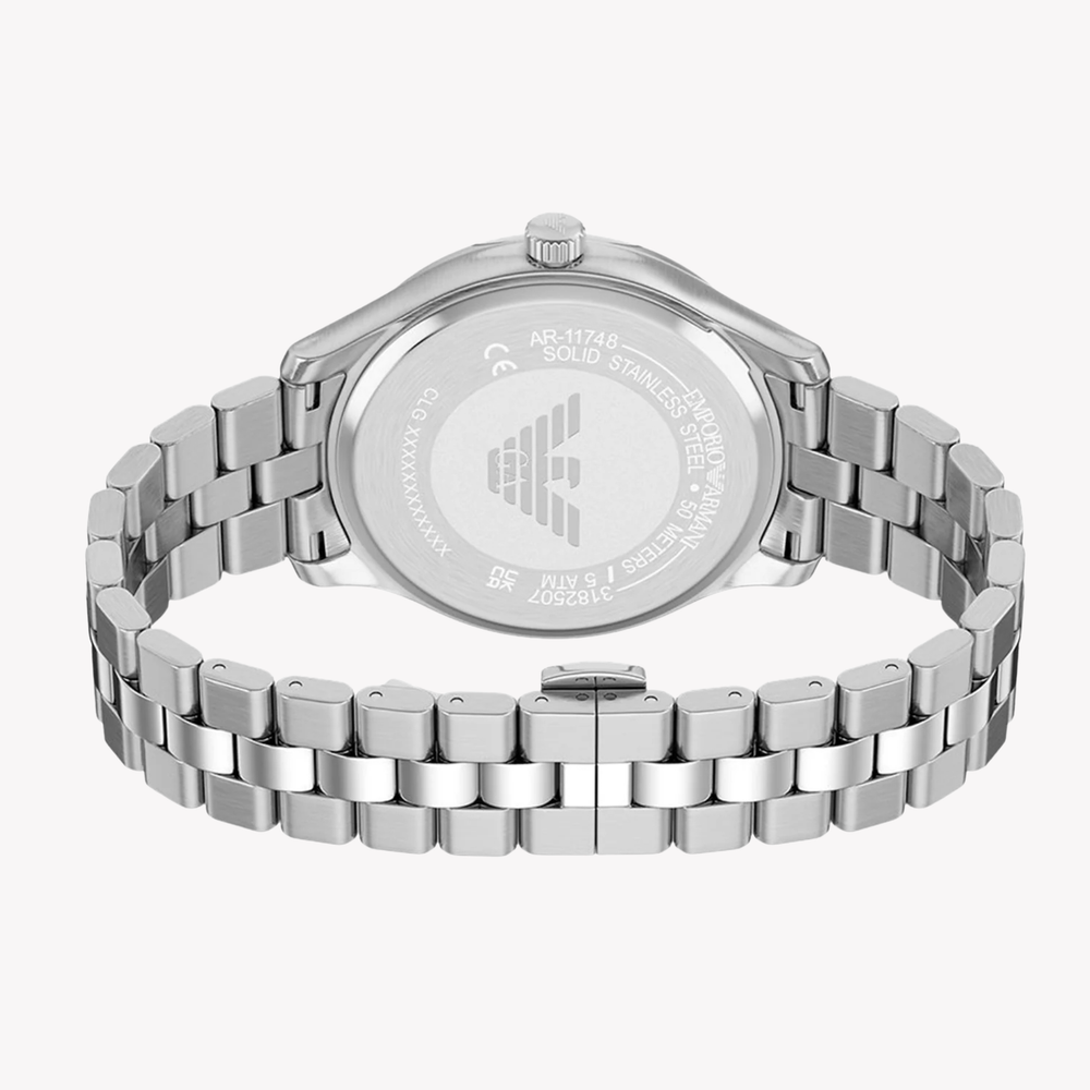 Emporio Armani Men's Silver Watch, Blue Dial | AR11748