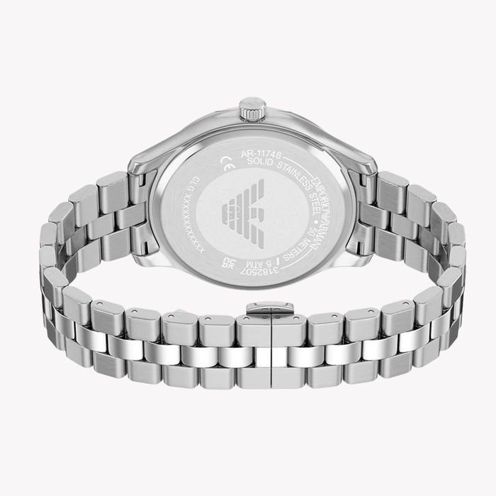 Emporio Armani Men's Silver Watch, Blue Dial | AR11748