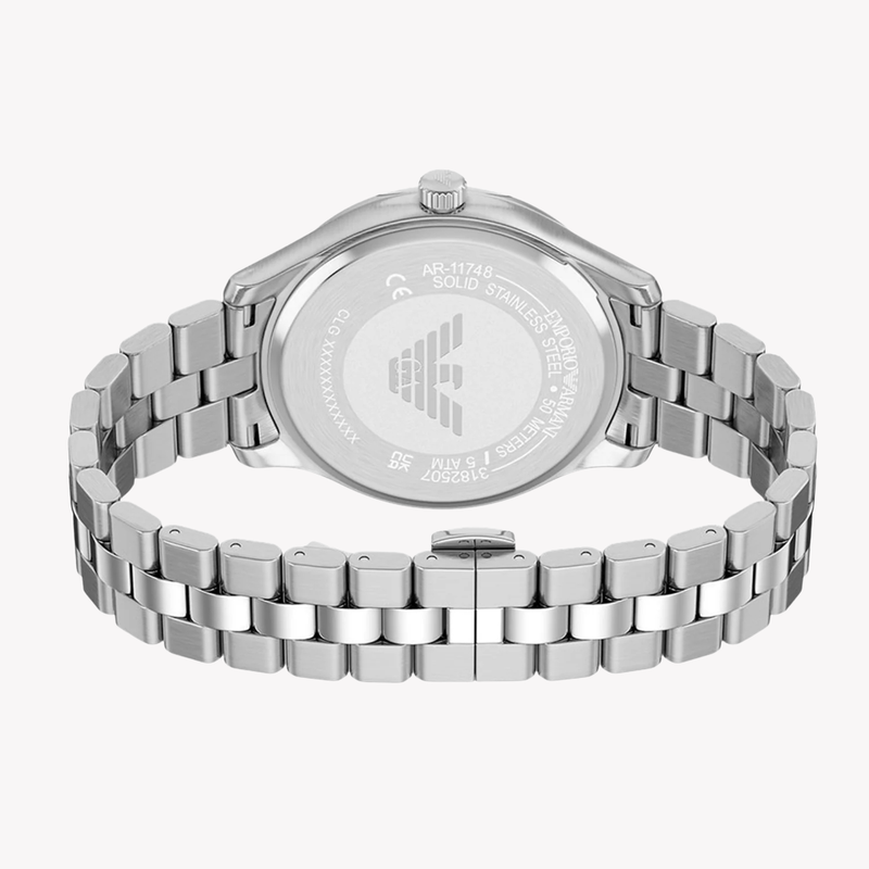 Emporio Armani Men's Silver Watch, Blue Dial | AR11748