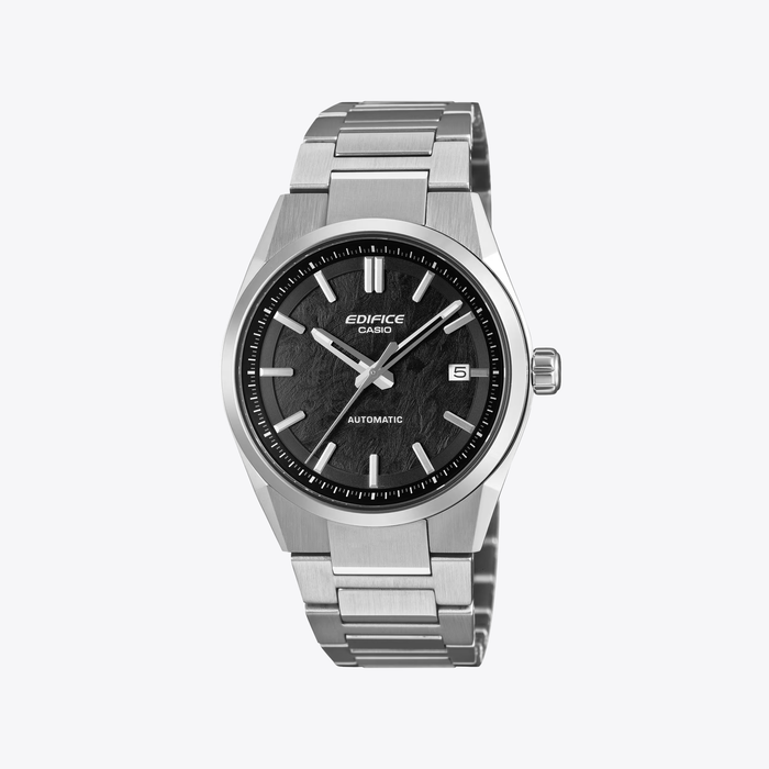 Casio Men's Silver Watch, Black Dial | EFK-110D-1AER