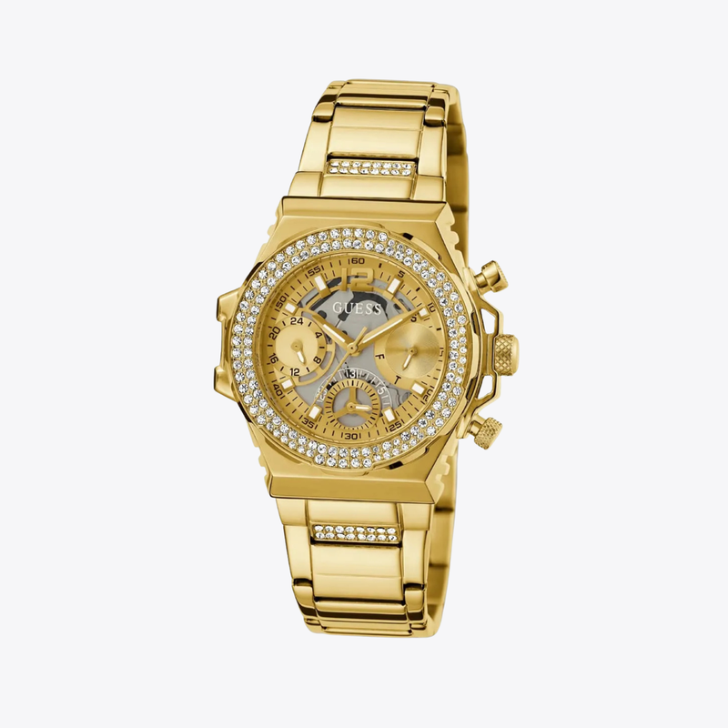 GUESS Women's Gold Watch, Gold Multi-function Dial | GW0552L2