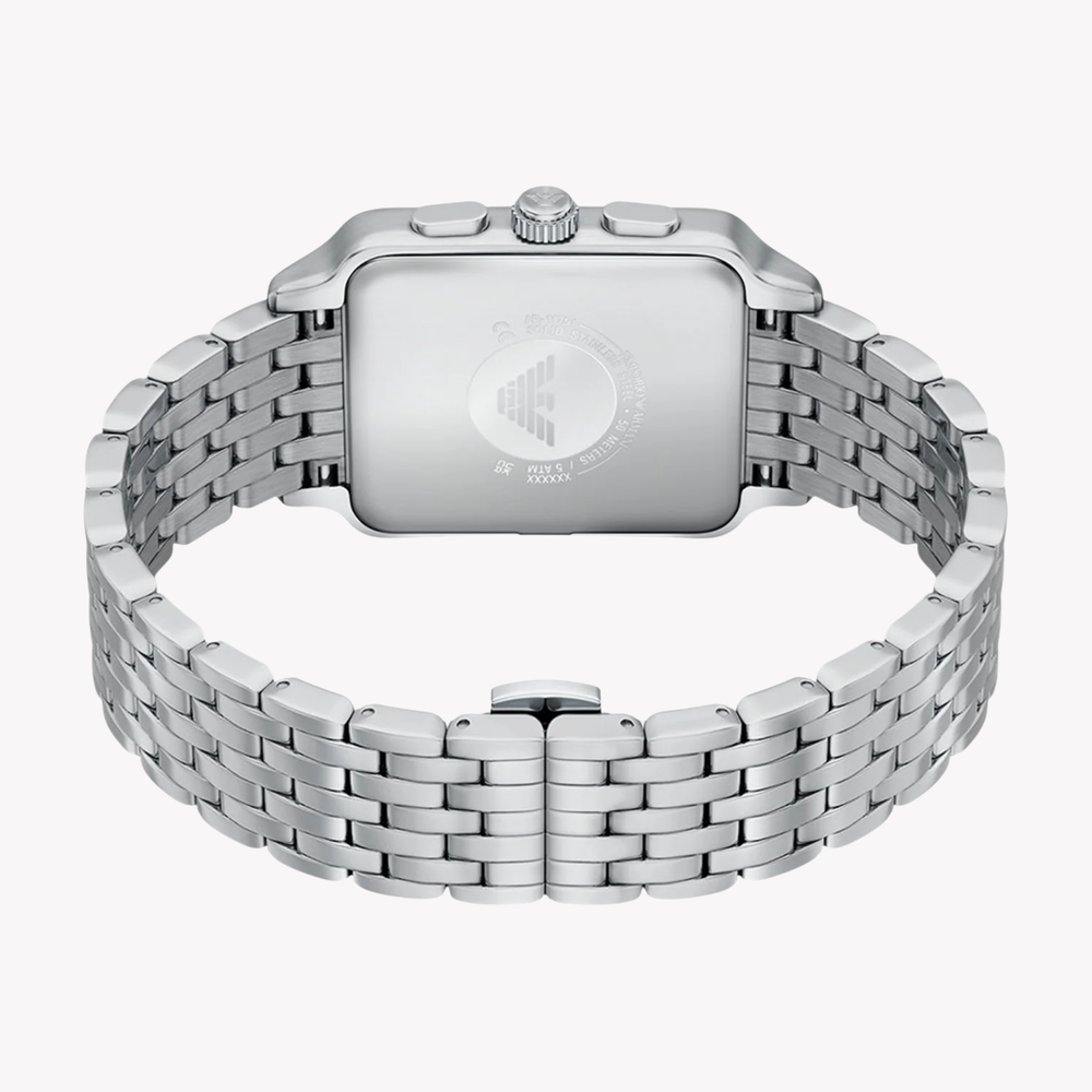 Emporio Armani Men's Silver Watch, Black Dial | AR11751