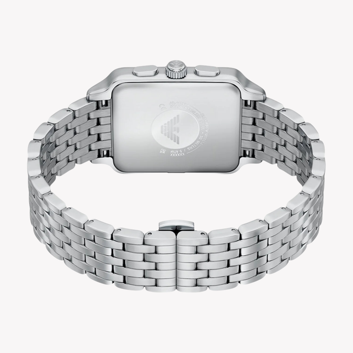 Emporio Armani Men's Silver Watch, Black Dial | AR11751