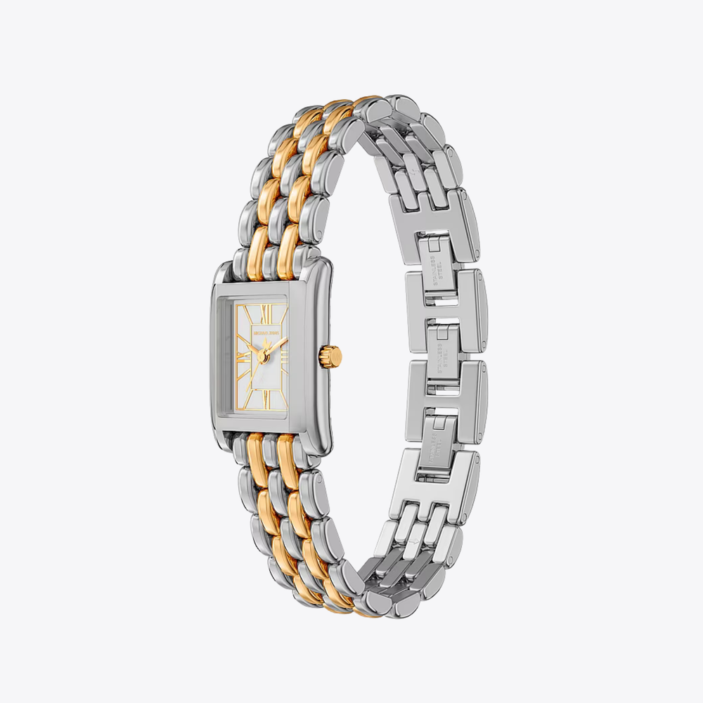 Michael Kors Women's Silver & Rose Gold Watch, Silver Dial | MK4999