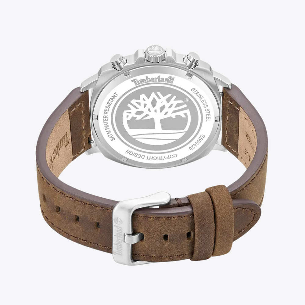 Timberland Men's Silver & Brown Watch, Blue Dial | TDWGB0042007