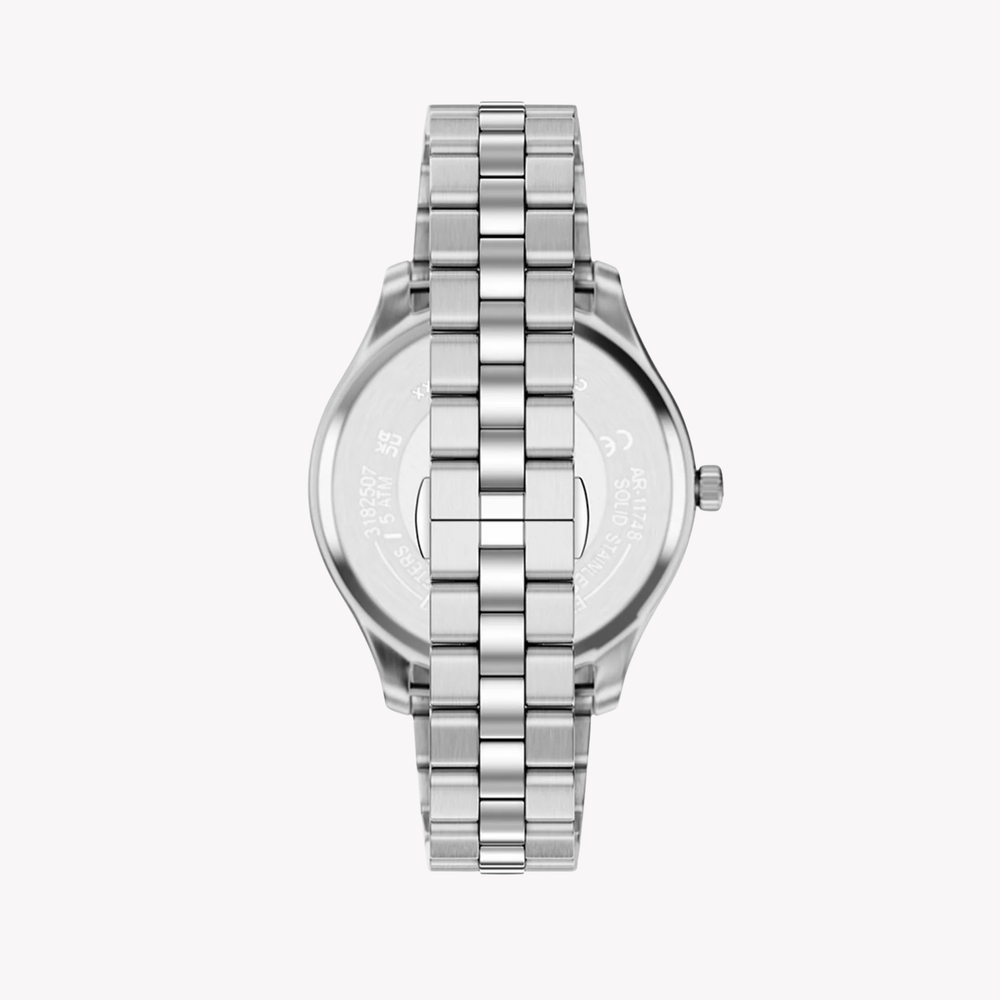 Emporio Armani Men's Silver Watch, Blue Dial | AR11748