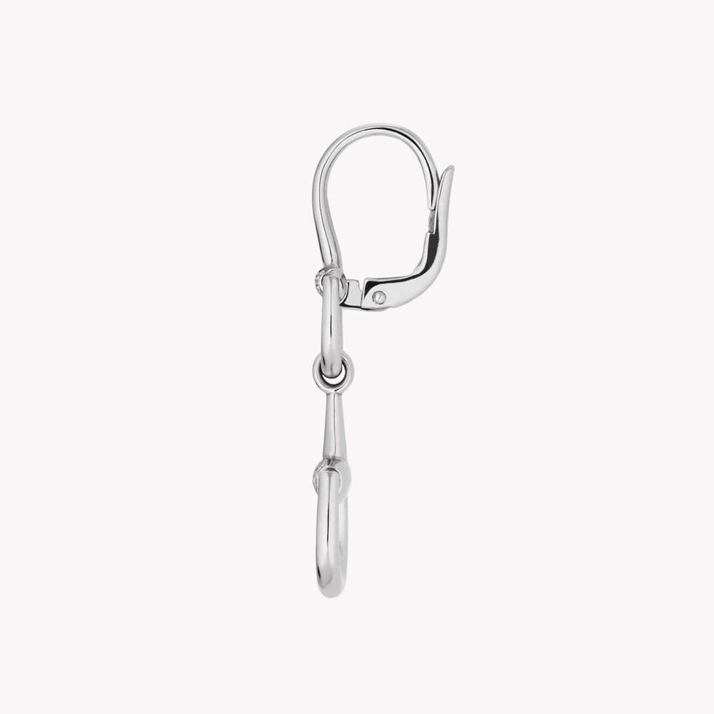 Gucci Women's White Gold Earrings, Horsebit Diamond Drop | YBD837633001