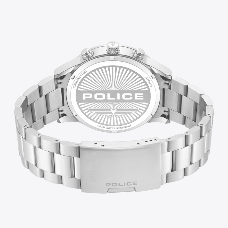 Police Men's Silver Watch, Blue Dial | PEWGK0092502
