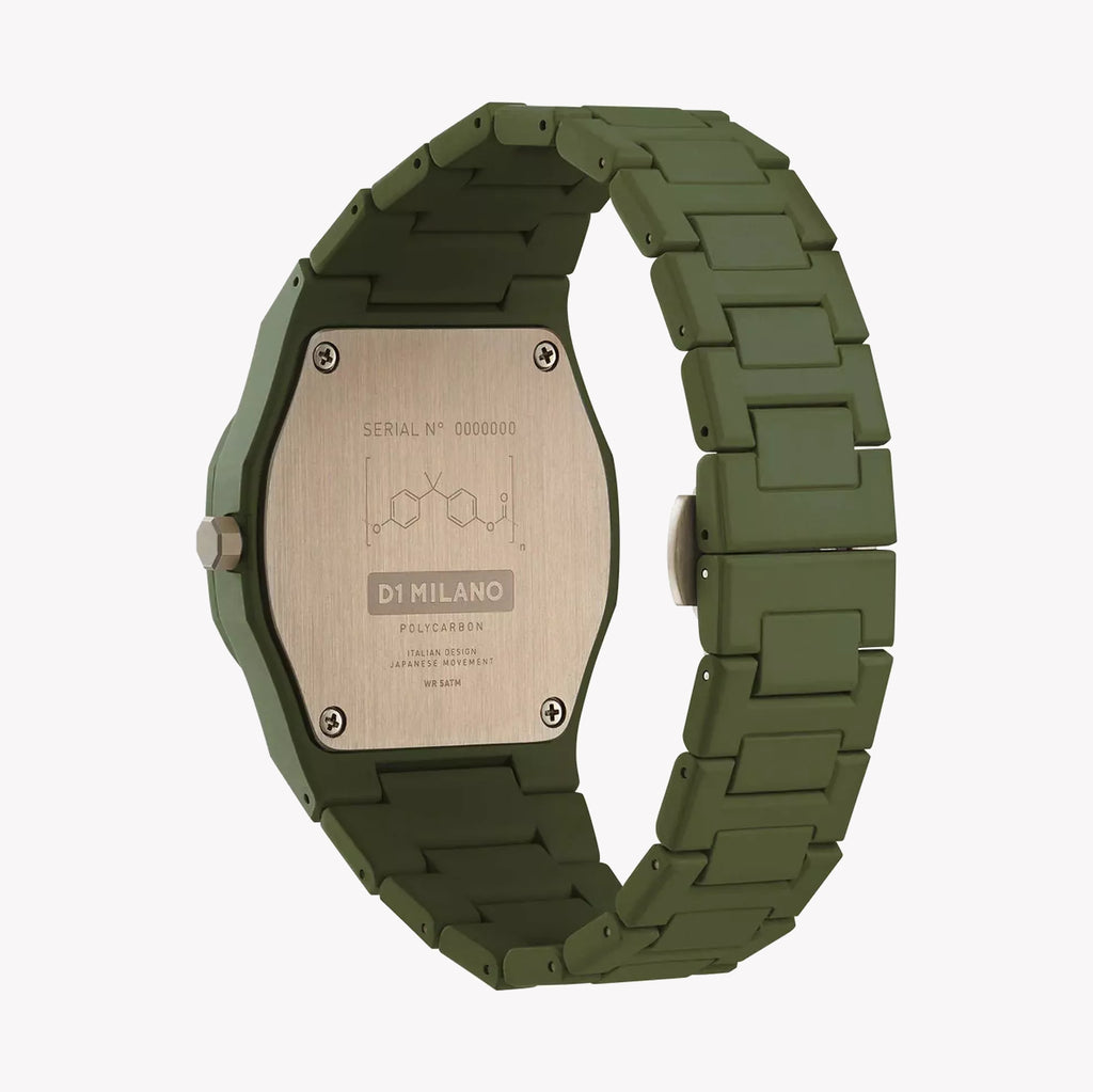 D1 MILANO Men's Green Polycarbonate Watch | D1-PCBJ22