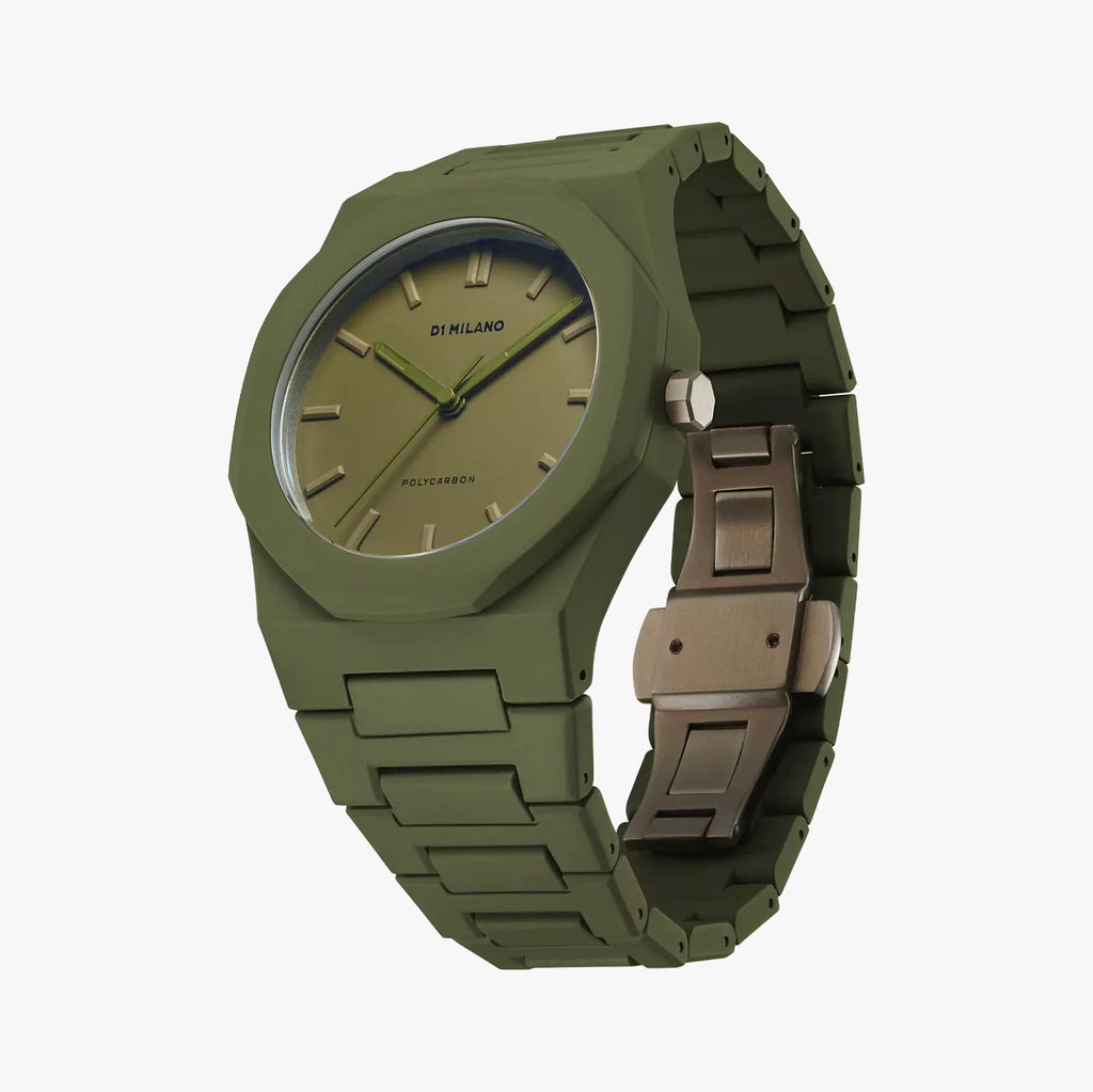D1 MILANO Men's Green Polycarbonate Watch | D1-PCBJ22