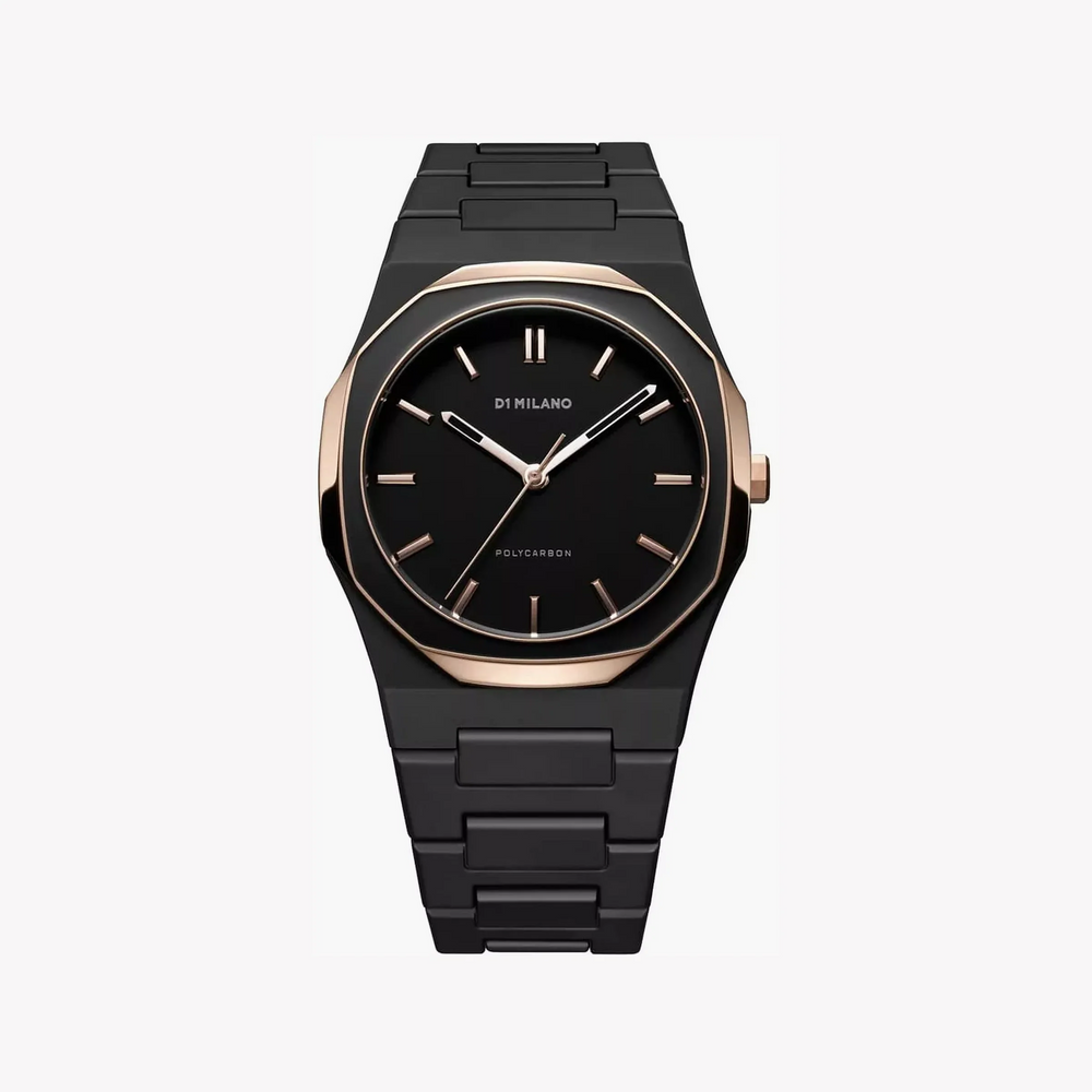 D1 Milano Men's Black/Rose Gold, Polycarbonate | D1-PCBJ35 by i-watch