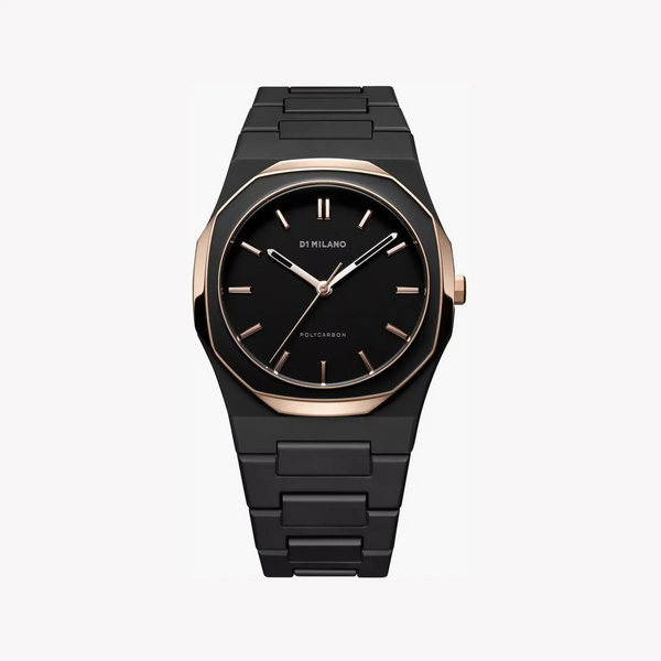 D1 Milano Men's Black/Rose Gold, Polycarbonate | D1-PCBJ35 by i-watch