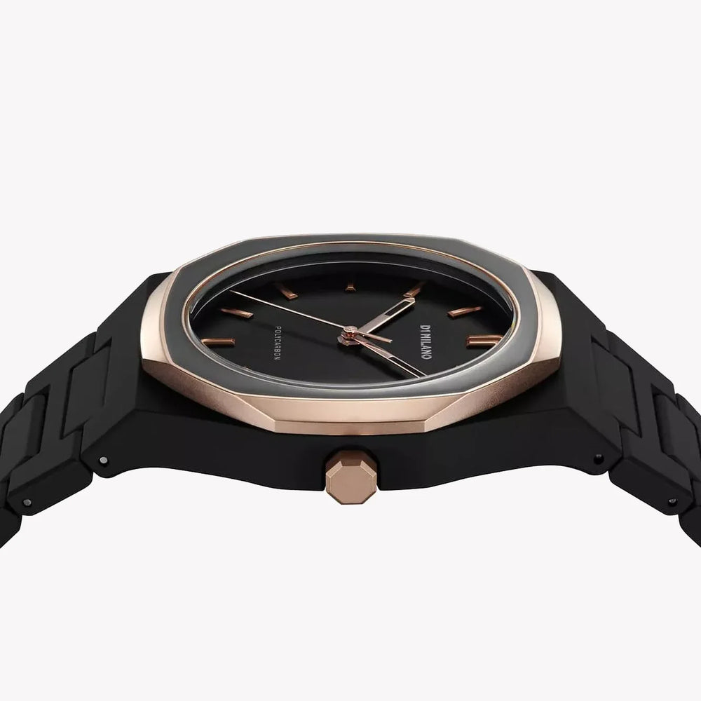 D1 Milano Men's Black/Rose Gold, Polycarbonate | D1-PCBJ35 by i-watch