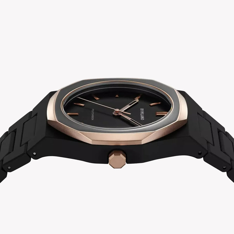 D1 Milano Men's Black/Rose Gold, Polycarbonate | D1-PCBJ35 by i-watch