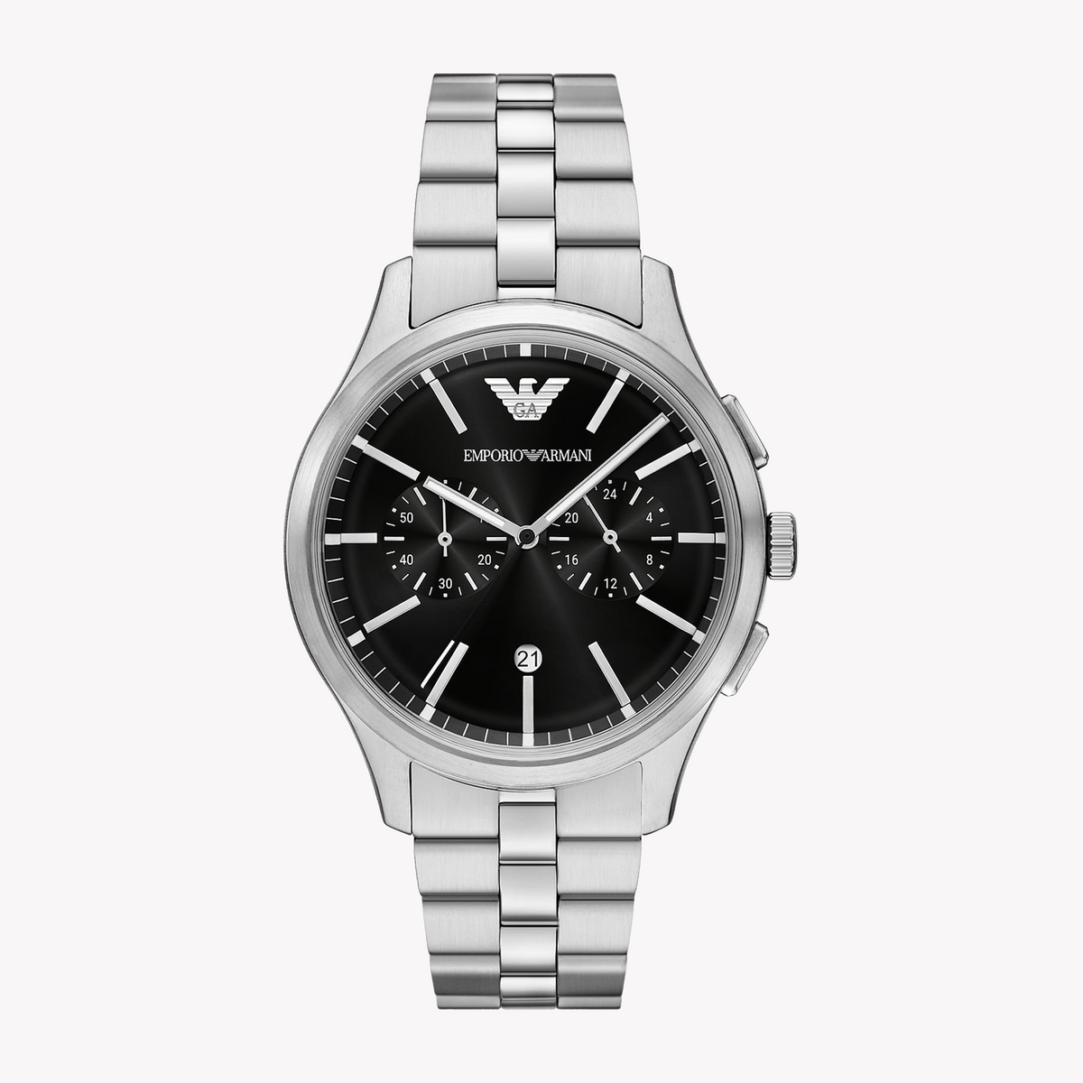 Emporio Armani Men's Stainless Steel Black Dial Watch | AR11691