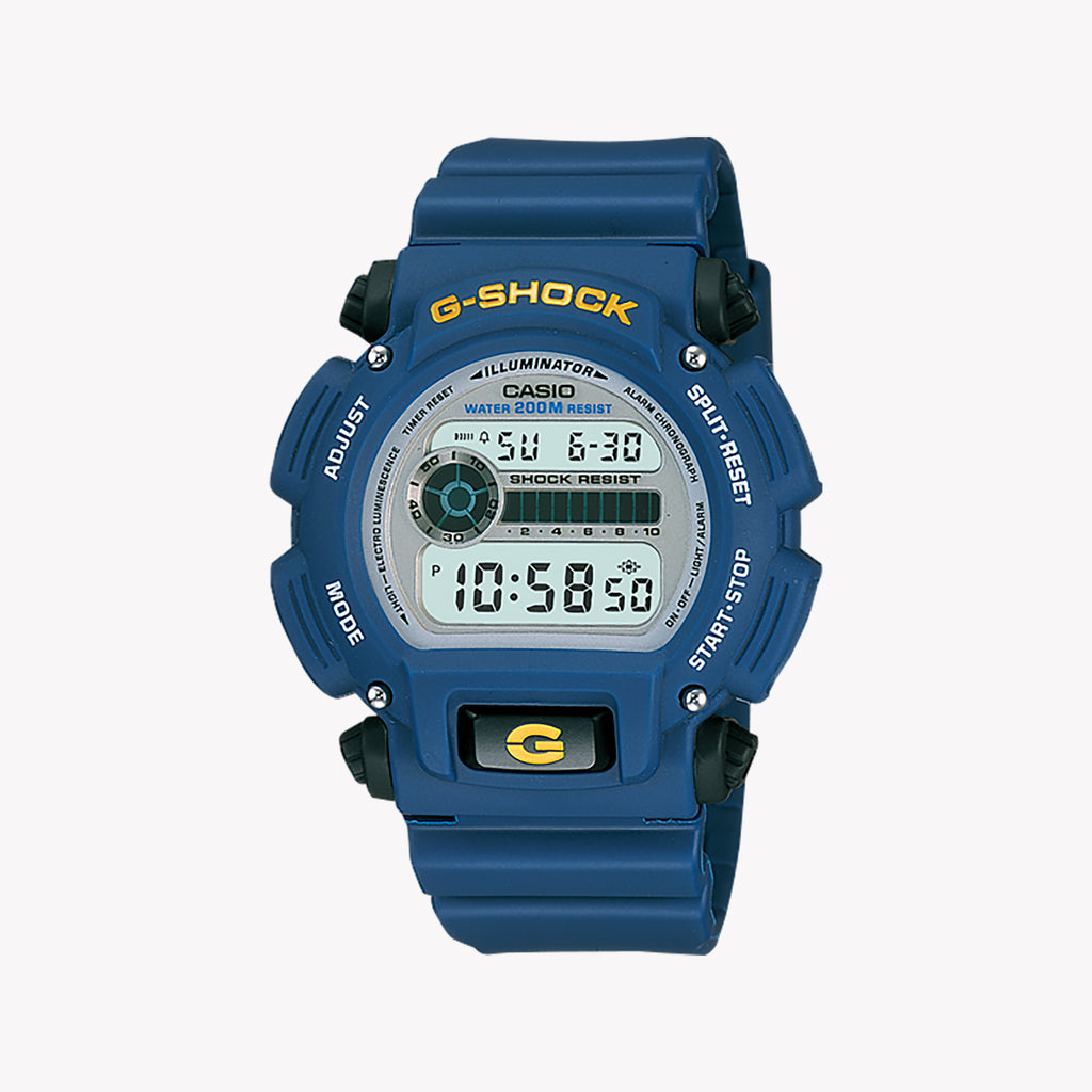 CASIO G-SHOCK DW-9052-2V - MONTRE D'AVENTURE ROBUSTE ET SPORTIVE avec bracelet en résine bleue et fonctionnalités dynamiques
