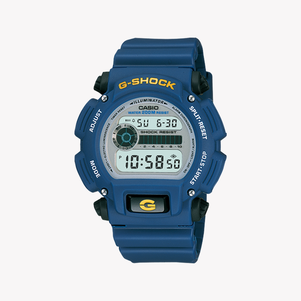 CASIO G-SHOCK DW-9052-2V - MONTRE D'AVENTURE ROBUSTE ET SPORTIVE avec bracelet en résine bleue et fonctionnalités dynamiques