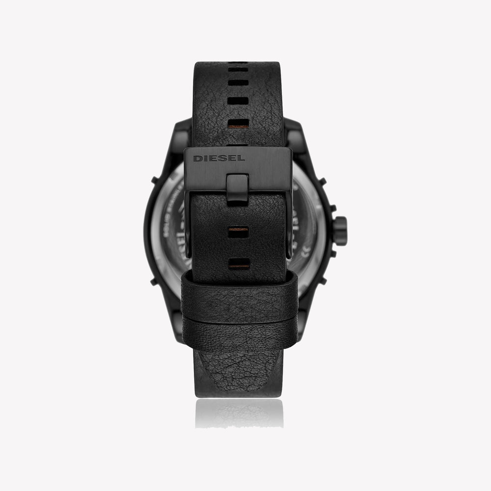 Diesel Caged Black Leather Watch DZ1948
