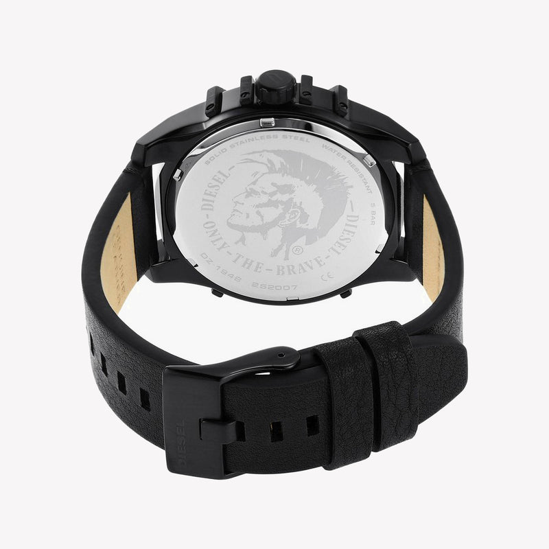 Diesel Caged Black Leather Watch DZ1948