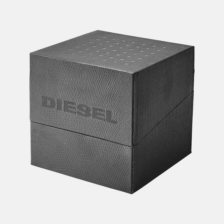 Diesel Caged Black Leather Watch DZ1948