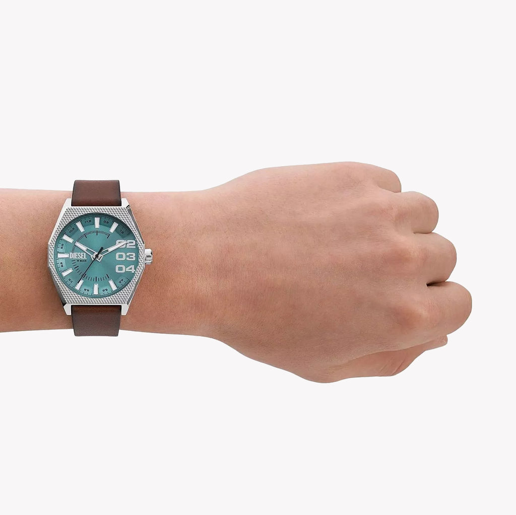 Diesel Men's Stainless Steel/Brown, Blue | Dz2174