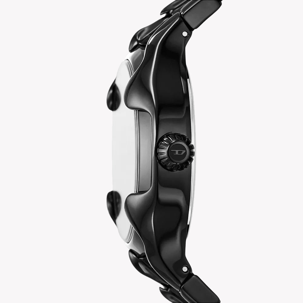 Diesel Men's Black Stainless Steel Watch, Blue Dial | Dz2198