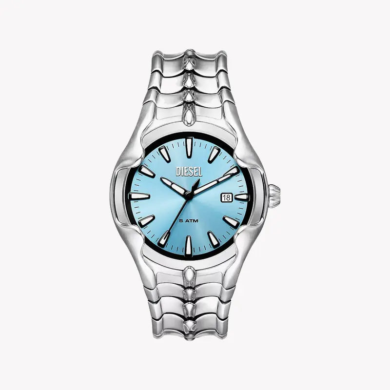 Diesel Men's Silver Watch, Blue Dial | Dz2200