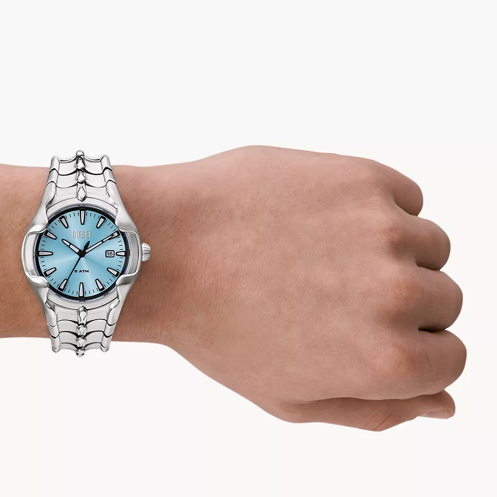 Diesel Men's Silver Watch, Blue Dial | Dz2200