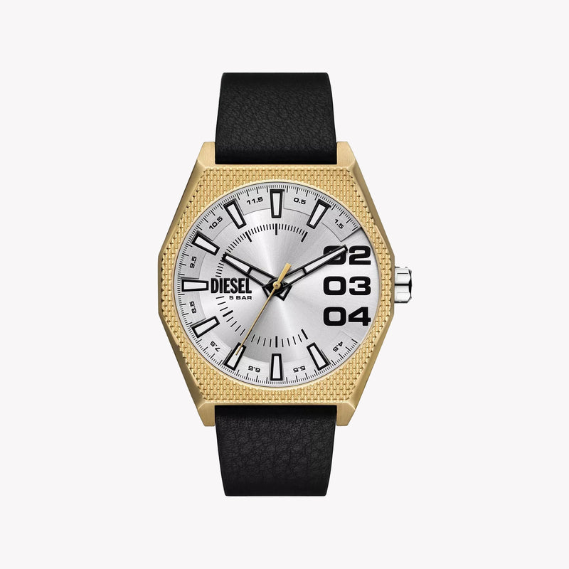 DIESEL Men's Gold/Black Leather Watch | DZ2219 by i-watch