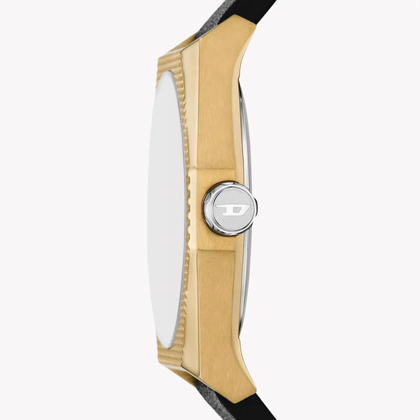 DIESEL Men's Gold/Black Leather Watch | DZ2219 by i-watch
