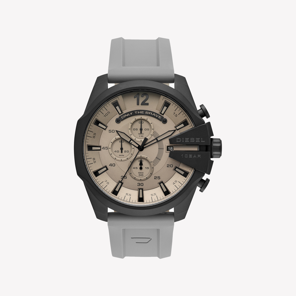Diesel Men's Mega Chief Analog Grey Silicone Watch DZ4496