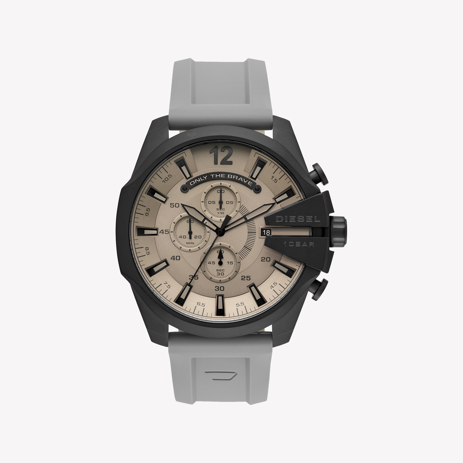 Diesel Men's Mega Chief Analog Grey Silicone Watch DZ4496