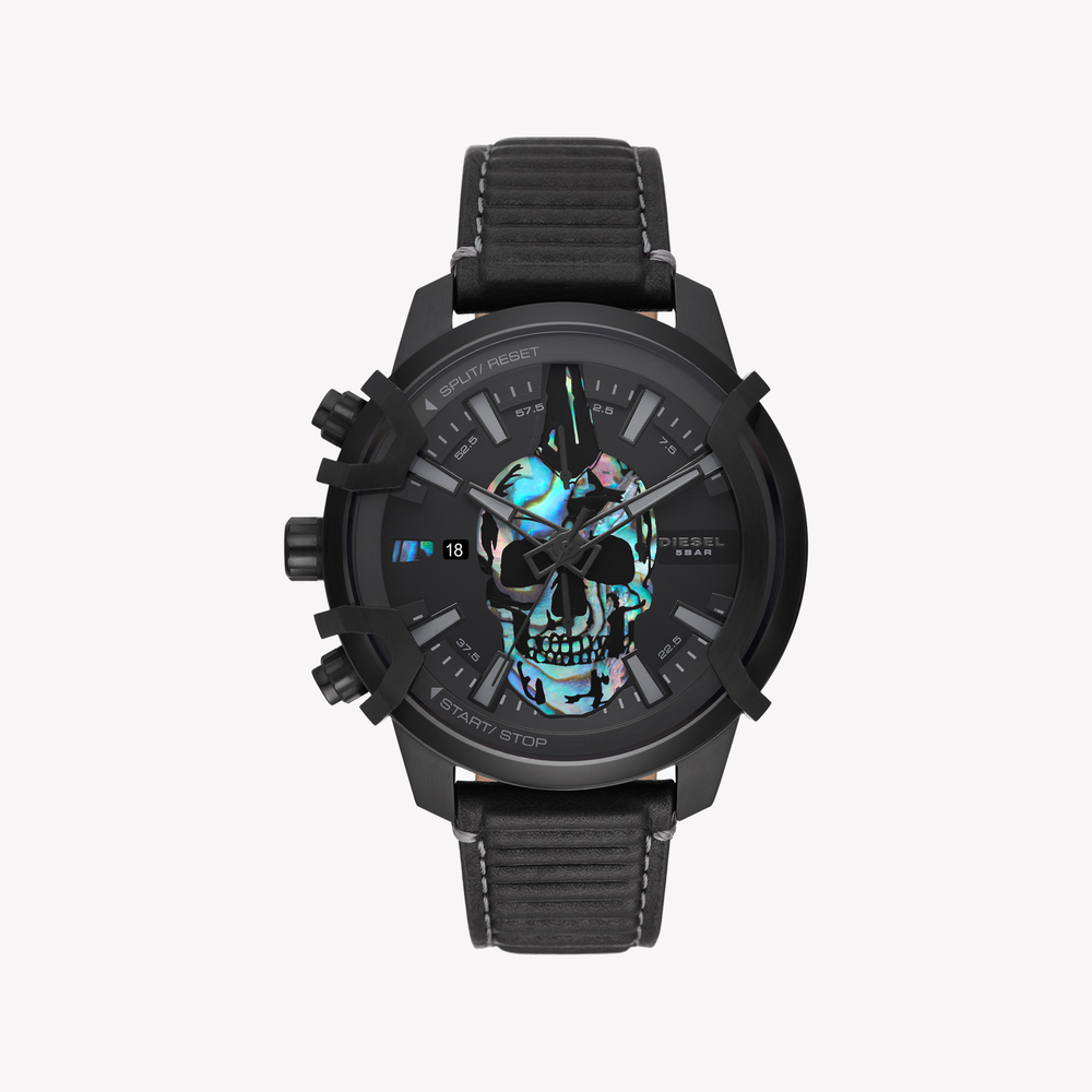 Griffed Chronograph Leather Watch