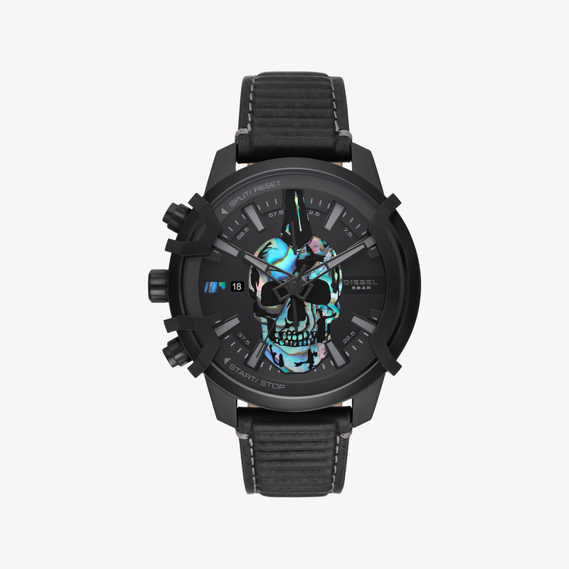 Griffed Chronograph Leather Watch