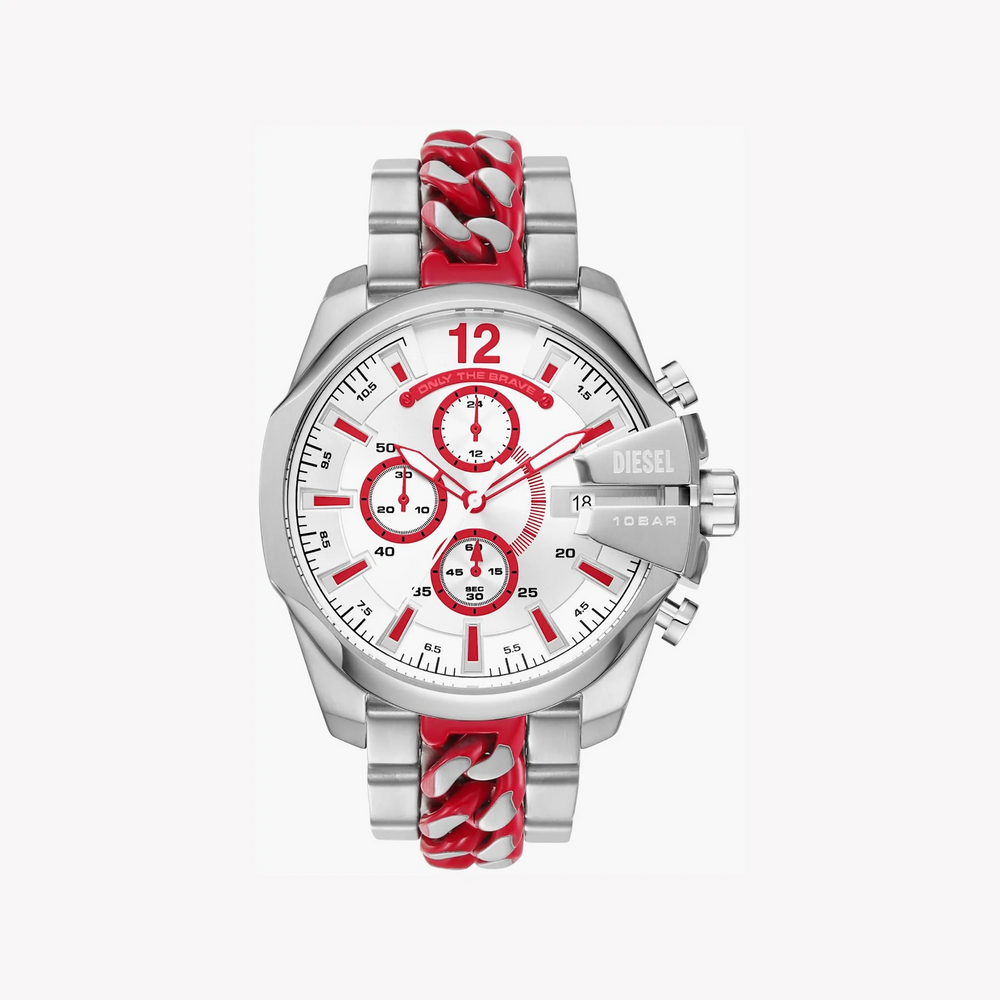 Diesel Men's Silver/Red Watch, Stainless Steel | Dz4628 by i-watch