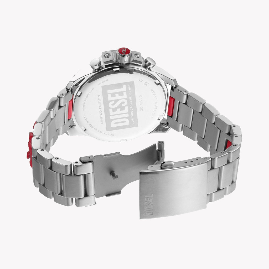 Diesel Men's Silver/Red Watch, Stainless Steel | Dz4628