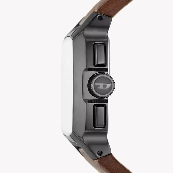 Diesel Men's Grey Stainless Steel, Brown Leather | Dz4641 by i-watch